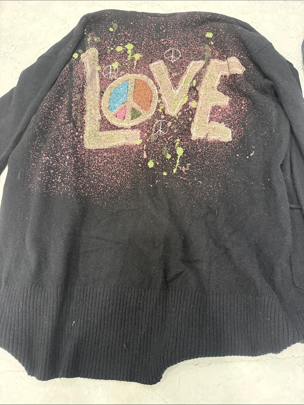 Lisa Todd Women's 'LOVE' Graphic Sweater with Peace Detail